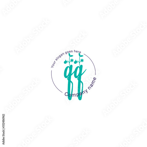 Initial letter QQ beauty handwriting logo vector