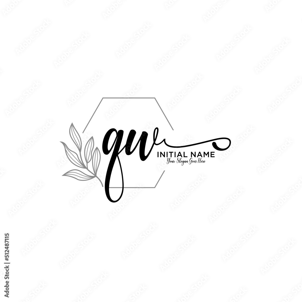 Initial letter QW beauty handwriting logo vector Initial letter QW beauty handwriting logo vector