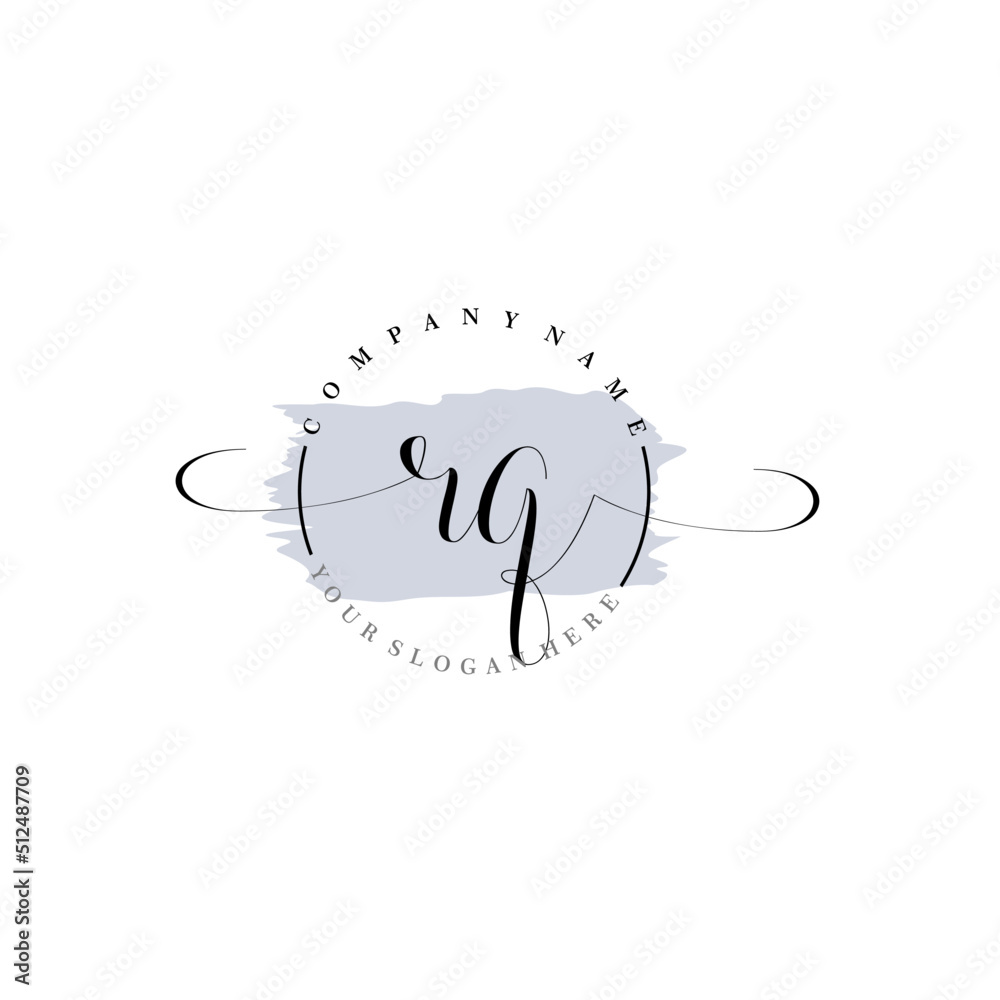 RQ Initial handwriting logo vector. Hand lettering for designs. RQ Initial handwriting logo vector. Hand lettering for designs.