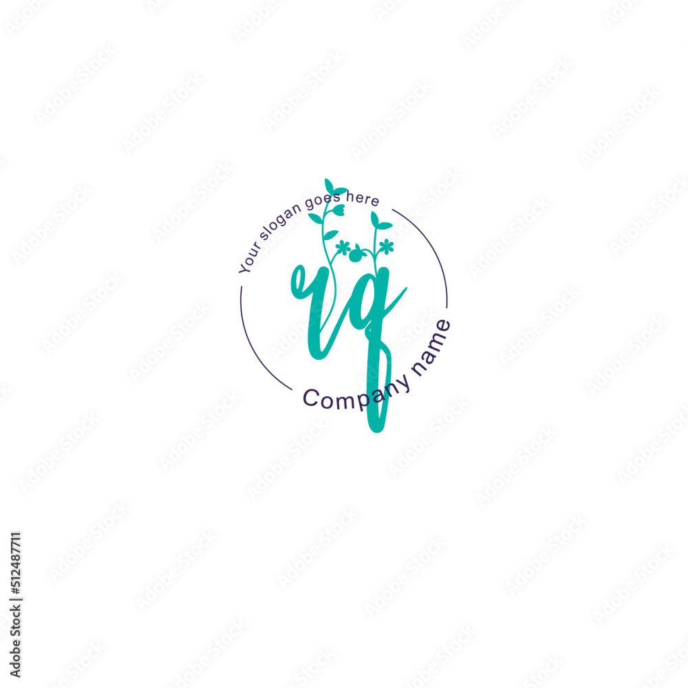 Initial letter RQ beauty handwriting logo vector Initial letter RQ beauty handwriting logo vector