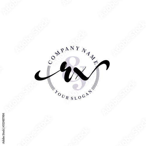RX Initial handwriting logo vector. Hand lettering for designs.