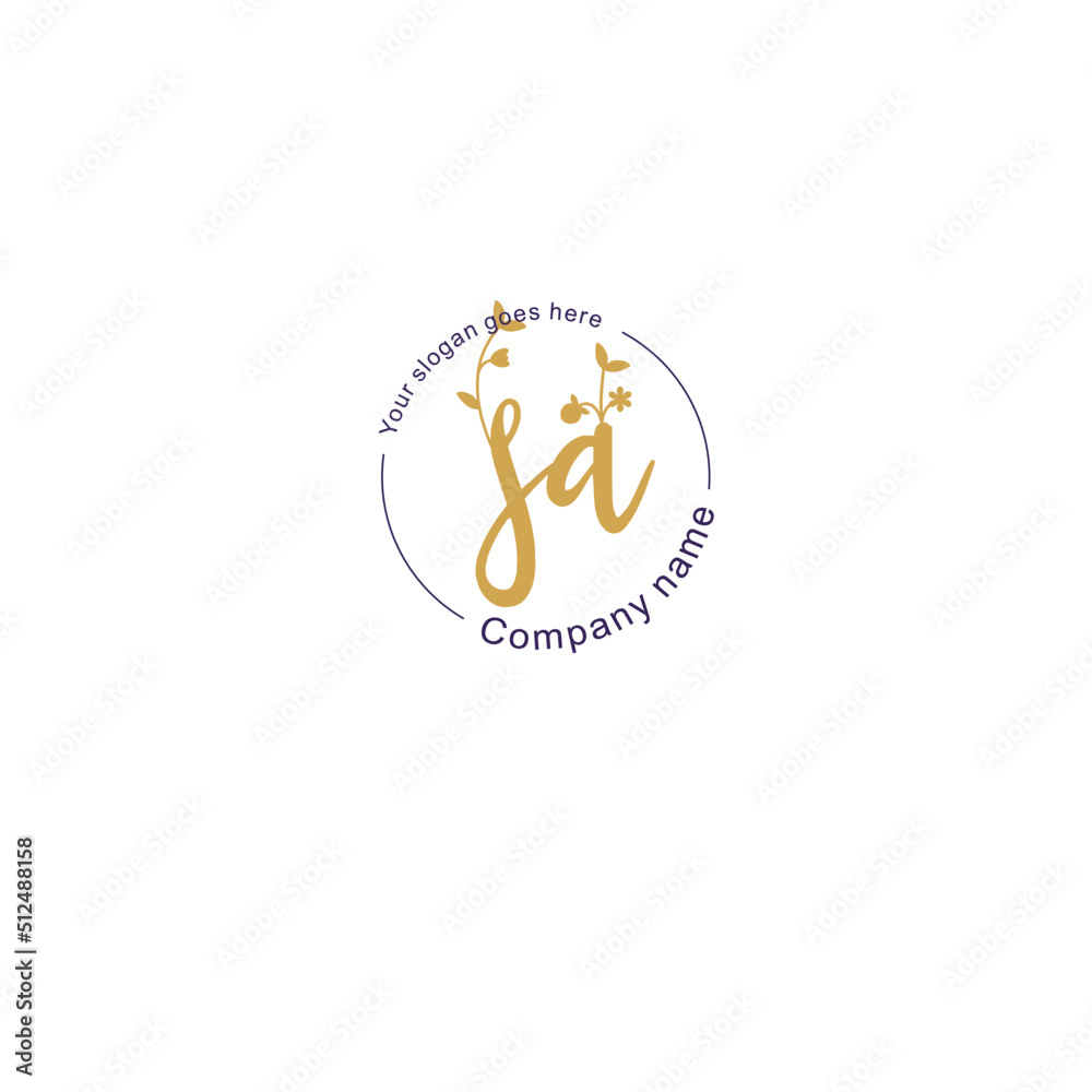 Initial letter SA beauty handwriting logo vector Initial letter SA beauty handwriting logo vector