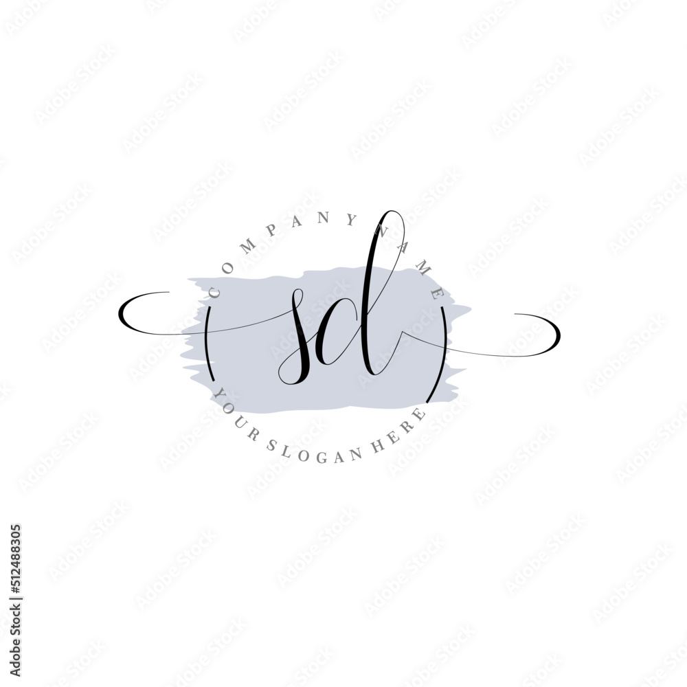SD Initial handwriting logo vector. Hand lettering for designs.