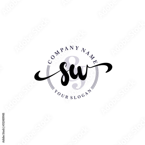 SW Initial handwriting logo vector. Hand lettering for designs.