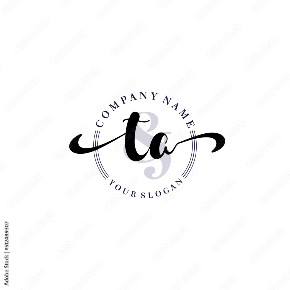 TA Initial handwriting logo vector. Hand lettering for designs. TA Initial handwriting logo vector. Hand lettering for designs.