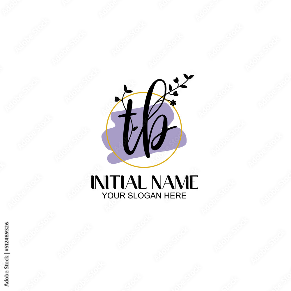 Obraz premium Initial letter TB beauty handwriting logo vector