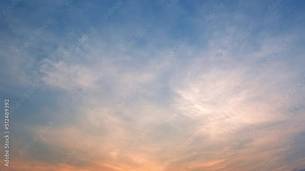 Twilight and dawn sky with cumulus cloud time lapse in an evening 4k footage.