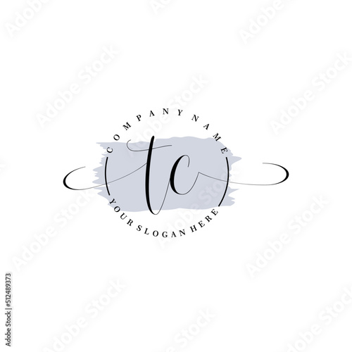 TC Initial handwriting logo vector. Hand lettering for designs.