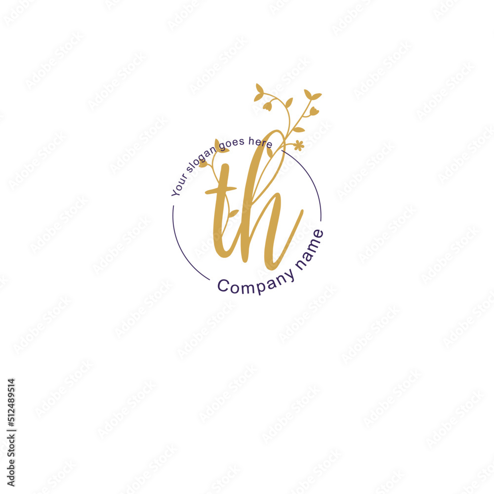 Initial letter TH beauty handwriting logo vector Initial letter TH beauty handwriting logo vector