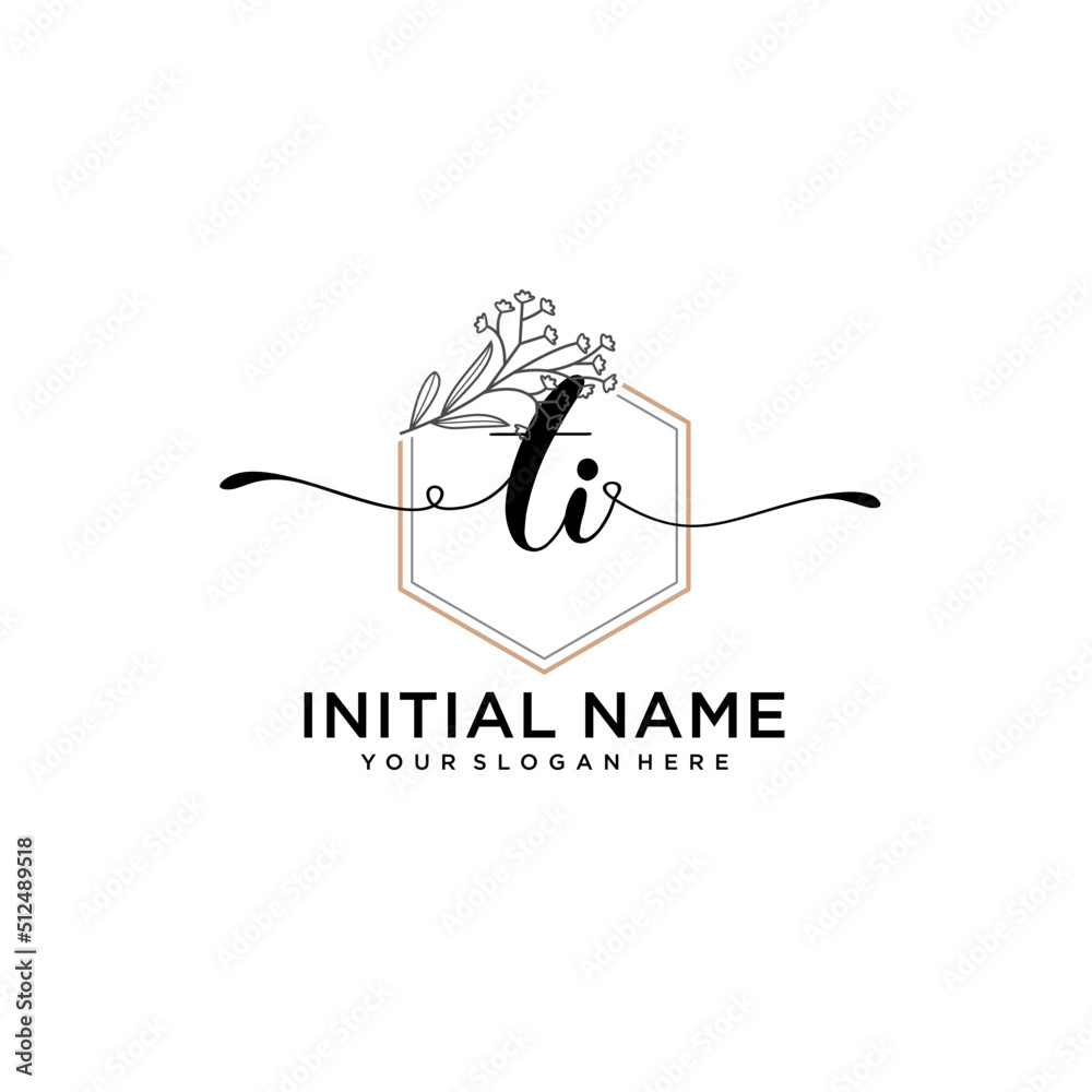 Initial letter TI beauty handwriting logo vector Initial letter TI beauty handwriting logo vector