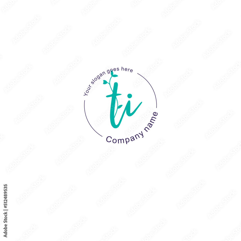 Initial letter TI beauty handwriting logo vector Initial letter TI beauty handwriting logo vector