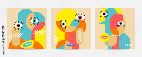 Different Faces vector illustration.