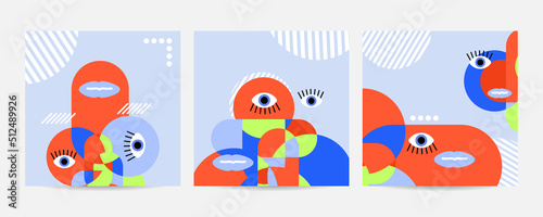 Different Faces vector illustration.