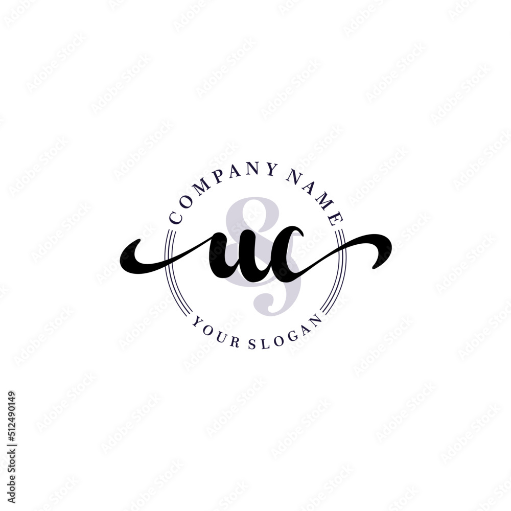 UC Initial handwriting logo vector. Hand lettering for designs. UC Initial handwriting logo vector. Hand lettering for designs.