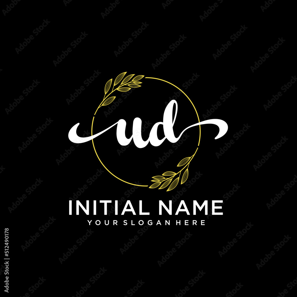 UD Initial handwriting logo vector. Hand lettering for designs. UD Initial handwriting logo vector. Hand lettering for designs.