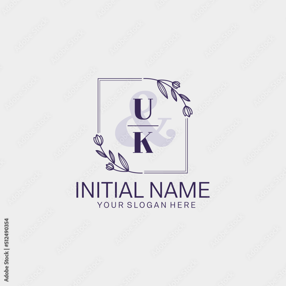 Initial letter UK beauty handwriting logo vector Initial letter UK beauty handwriting logo vector