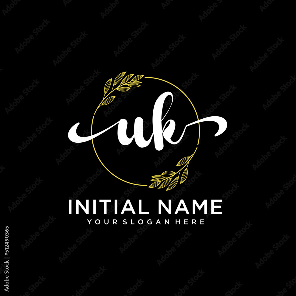 UK Initial handwriting logo vector. Hand lettering for designs. UK Initial handwriting logo vector. Hand lettering for designs.