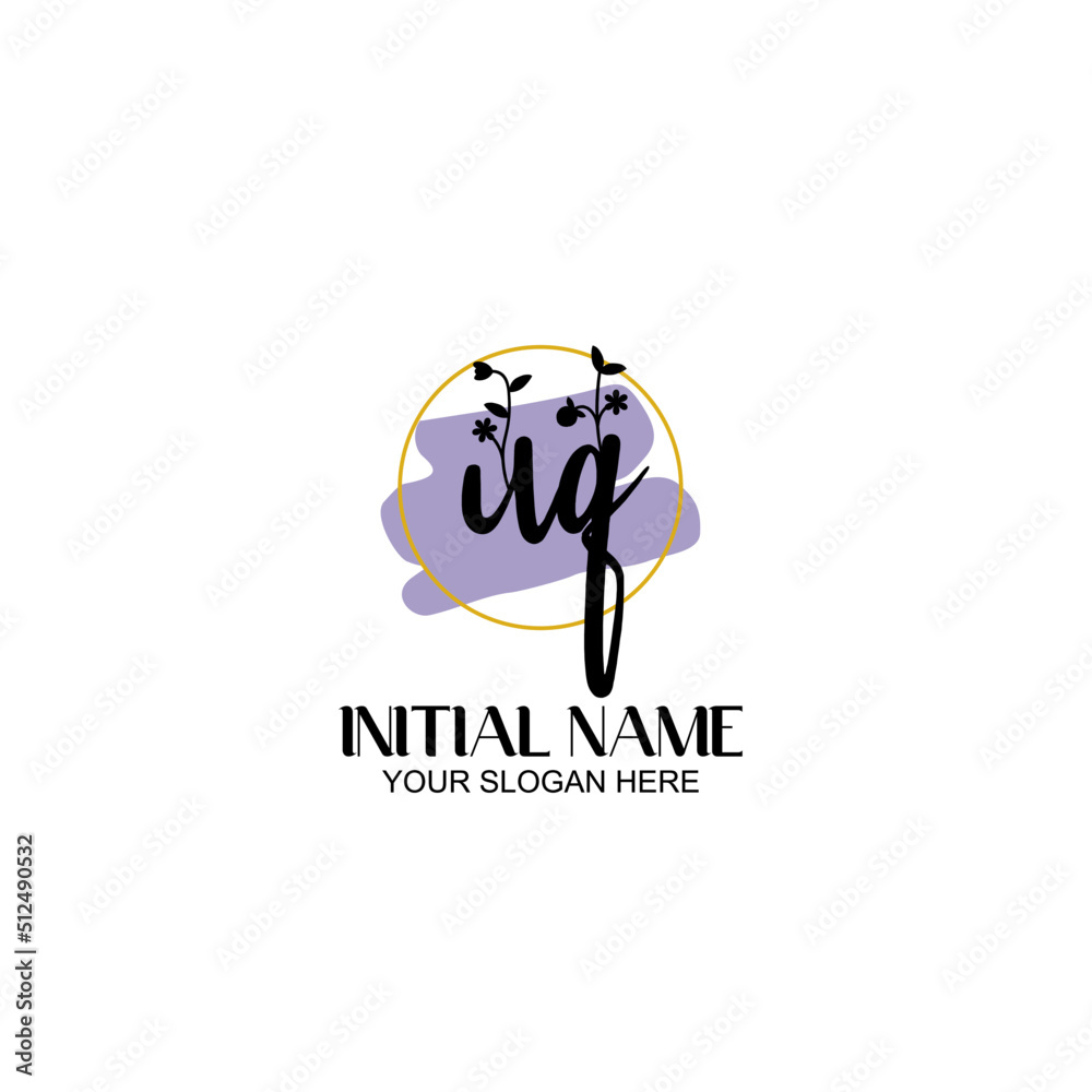 Initial letter UQ beauty handwriting logo vector Initial letter UQ beauty handwriting logo vector