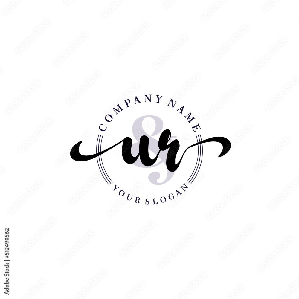 UR Initial handwriting logo vector. Hand lettering for designs. UR Initial handwriting logo vector. Hand lettering for designs.