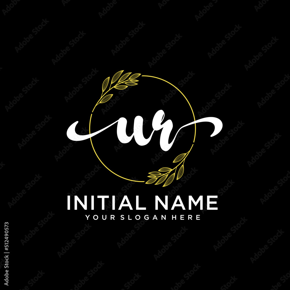 UR Initial handwriting logo vector. Hand lettering for designs. UR Initial handwriting logo vector. Hand lettering for designs.
