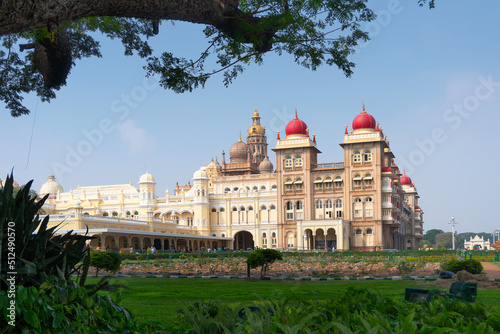 Obraz na plátně Mysuru, Karnataka, India - November 25th 2018 : Mysore Palace is a historical palace and a royal residence