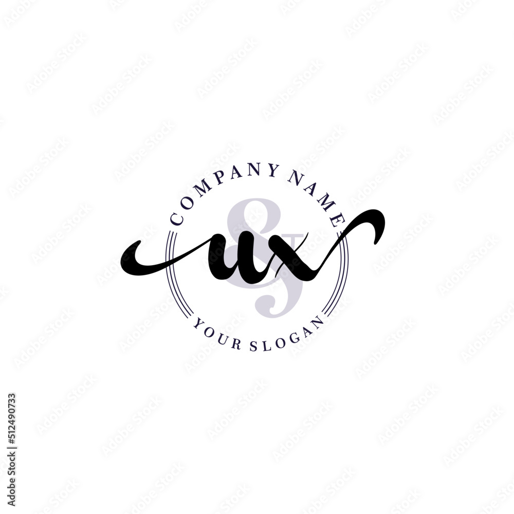 UX Initial handwriting logo vector. Hand lettering for designs. UX Initial handwriting logo vector. Hand lettering for designs.
