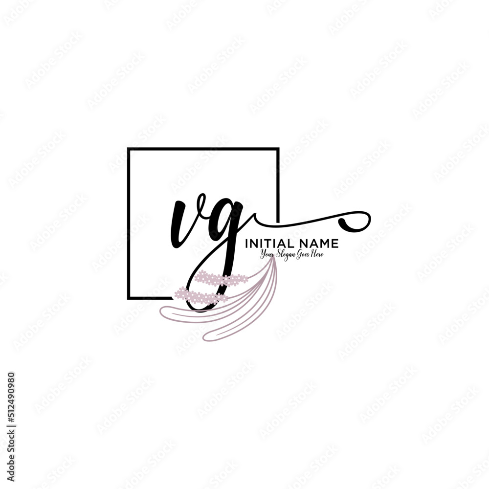 Initial letter VG beauty handwriting logo vector Initial letter VG beauty handwriting logo vector