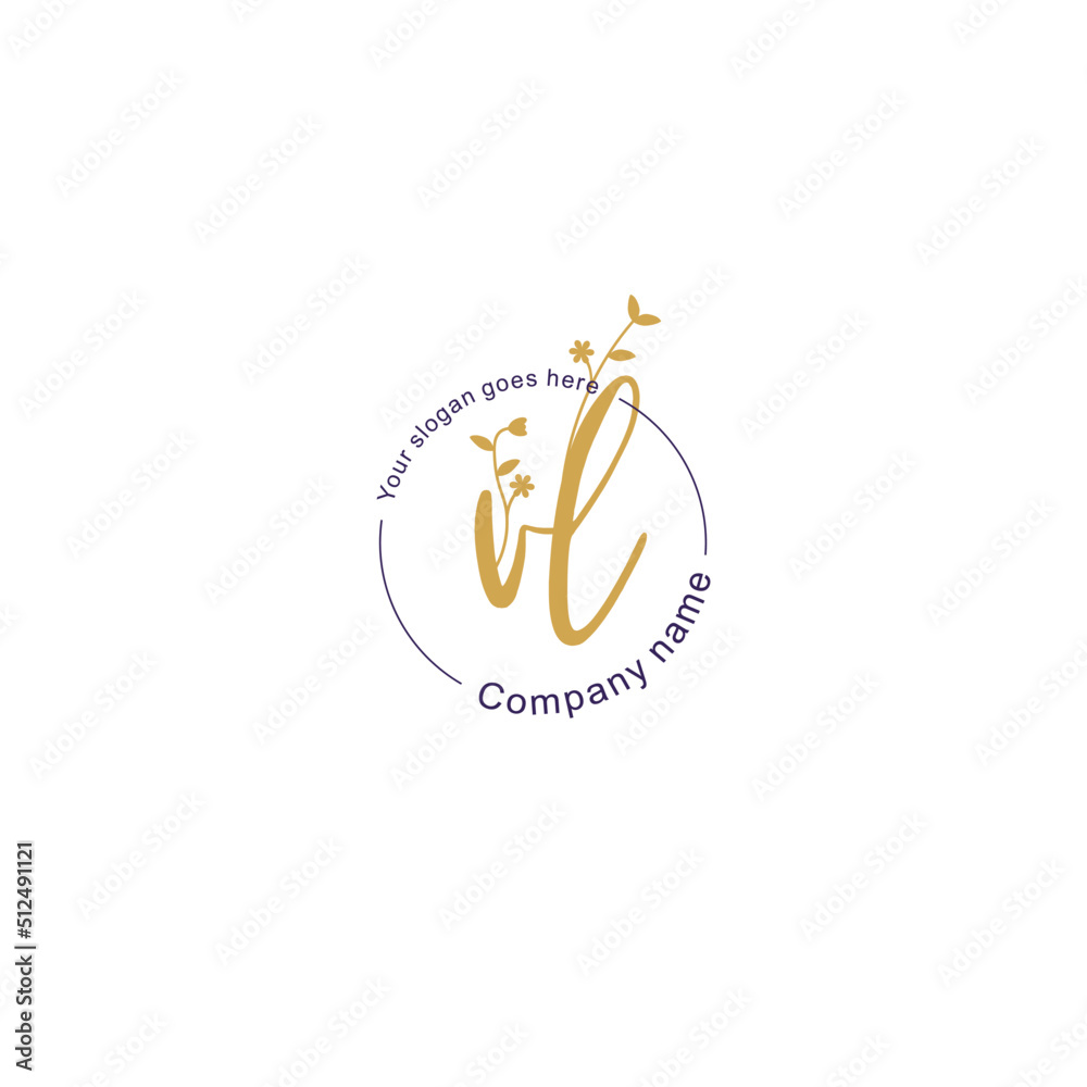 Initial letter VL beauty handwriting logo vector Initial letter VL beauty handwriting logo vector