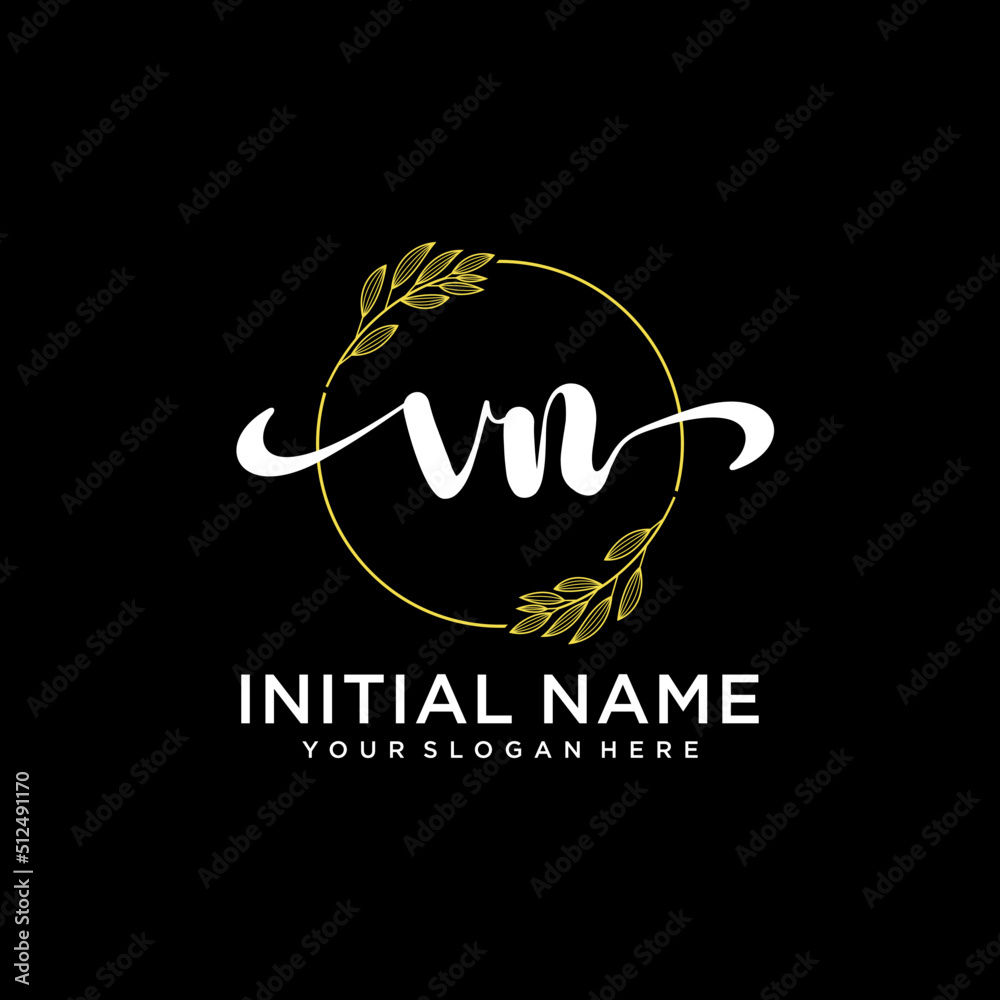 VN Initial handwriting logo vector. Hand lettering for designs. VN Initial handwriting logo vector. Hand lettering for designs.