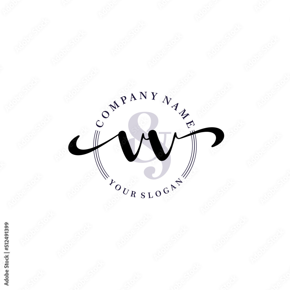 Obraz premium VV Initial handwriting logo vector. Hand lettering for designs.