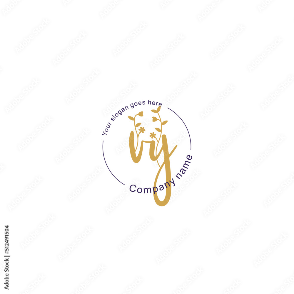 Initial letter VY beauty handwriting logo vector Initial letter VY beauty handwriting logo vector
