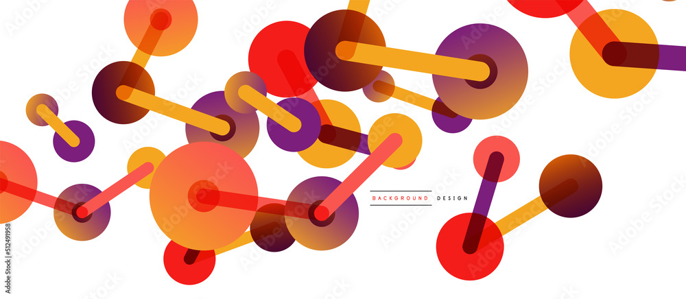 Abstract background. Round dots connected by lines. Trendy techno business template for wallpaper, banner, background or landing Abstract background. Round dots connected by lines. Trendy techno business template for wallpaper, banner, background or landing