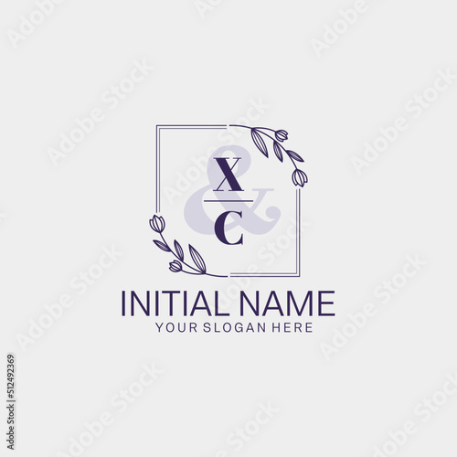 Initial letter XC beauty handwriting logo vector