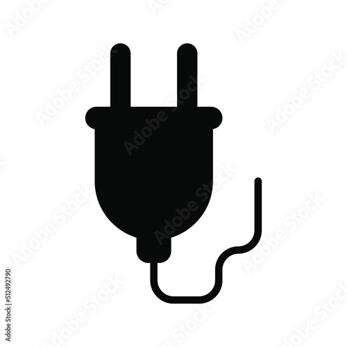 plug in icon vector sign symbol color editable