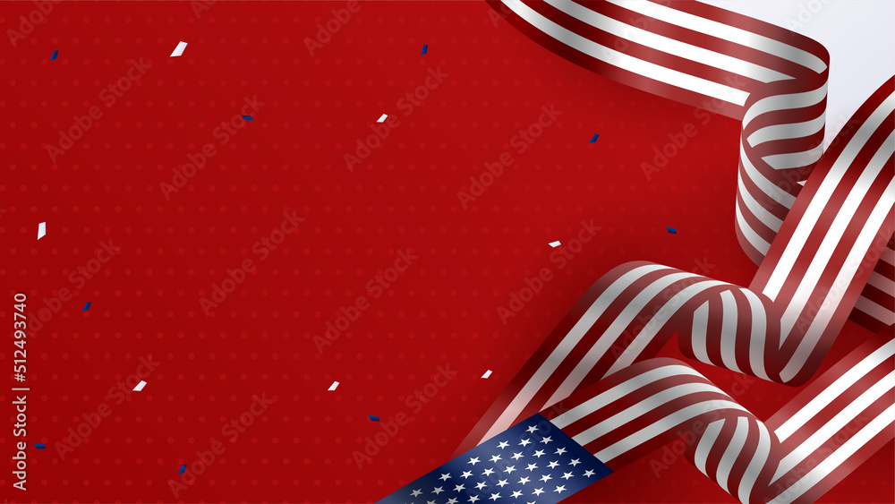 Happy 4th of July USA Independence Day background with American national flag. Universal US American banner. Vector illustration. Designed for Memorial day, Labour day, presentation, patriot, election Happy 4th of July USA Independence Day background with American national flag. Universal US American banner. Vector illustration. Designed for Memorial day, Labour day, presentation, patriot, election