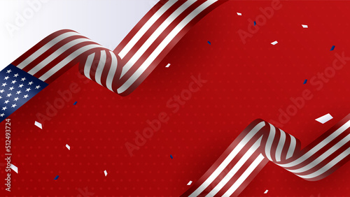 Happy 4th of July USA Independence Day background with American national flag. Universal US American banner. Vector illustration. Designed for Memorial day, Labour day, presentation, patriot, election