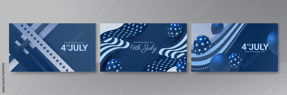 USA flag background. American flag waving in the wind vector illustration. Happy 4th of July stars balloons fireworks - Independence Day USA blue red background for celebration poster template USA flag background. American flag waving in the wind vector illustration. Happy 4th of July stars balloons fireworks - Independence Day USA blue red background for celebration poster template