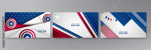 Happy 4th of July USA Independence Day background with American national flag. Universal US American banner. Vector illustration. Designed for Memorial day, Labour day, presentation, patriot, election