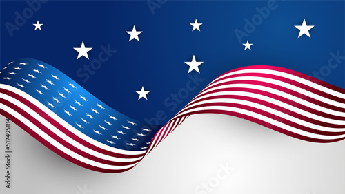Happy 4th of July USA Independence Day background with American national flag. Universal US American banner. Vector illustration. Designed for Memorial day, Labour day, presentation, patriot, election