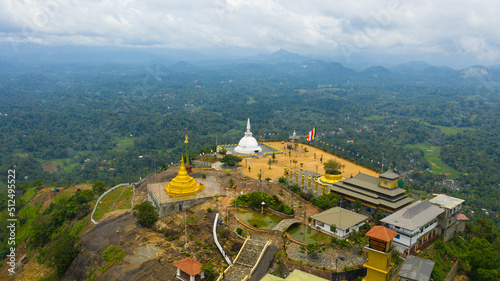 Top view of Nelligala international Buddhist Manastery in Sri Lanka photo