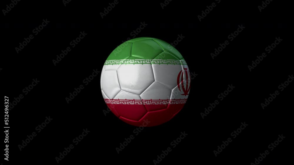 3D Soccer Ball Animation with Iran Flag on it. Looped. Alpha Channel. 3D Soccer Ball Animation with Iran Flag on it. Looped. Alpha Channel.