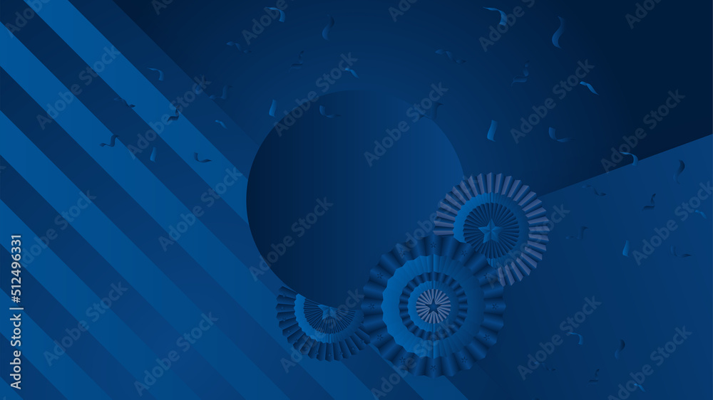 USA flag background. American flag waving in the wind vector illustration. Happy 4th of July stars balloons fireworks - Independence Day USA blue red background for celebration poster template USA flag background. American flag waving in the wind vector illustration. Happy 4th of July stars balloons fireworks - Independence Day USA blue red background for celebration poster template