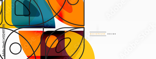Quadro su tela Lines, squares, circles and triangles