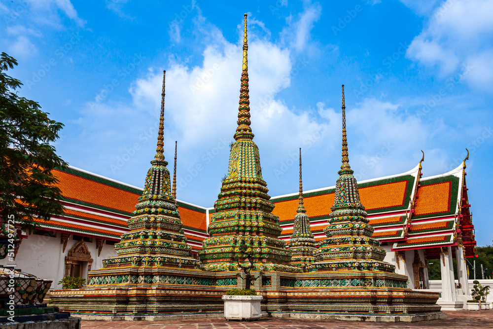 Fototapeta premium Buddha temple in Wat Phra Chetupon Vimolmangklararm or Wat Pho Bangkok, Thailand