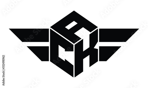 ACK three letter gaming logo in polygon cube shape logo design vector template. wordmark logo | emblem logo | monogram logo | initial letter logo | sports logo | minimalist logo | typography logo |