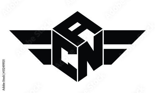 ACN three letter gaming logo in polygon cube shape logo design vector template. wordmark logo | emblem logo | monogram logo | initial letter logo | sports logo | minimalist logo | typography logo |