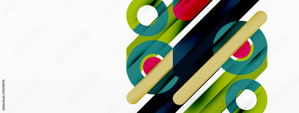 Lines geometric background. Stripes and rings composition business template for wallpaper, banner, background or landing Lines geometric background. Stripes and rings composition business template for wallpaper, banner, background or landing