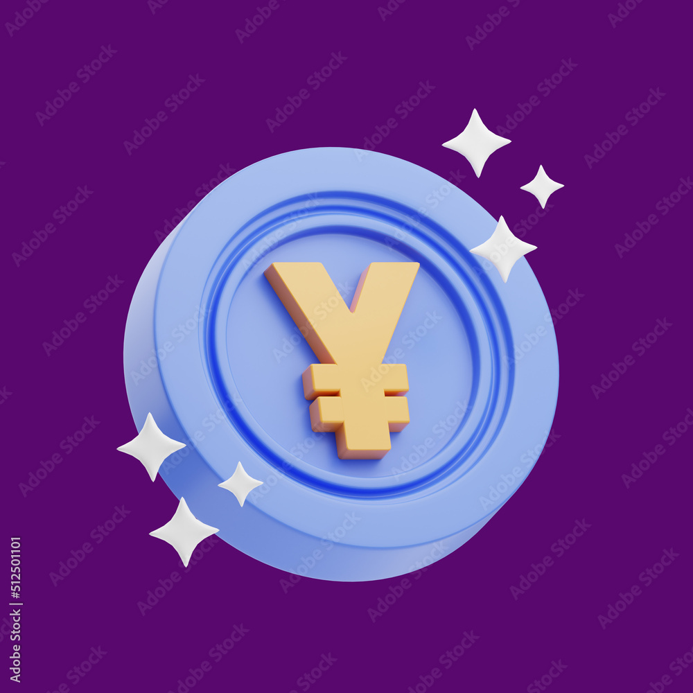 3d rendering of cute icon illustration china currency yuan coin colored orange purple 3d rendering of cute icon illustration china currency yuan coin colored orange purple