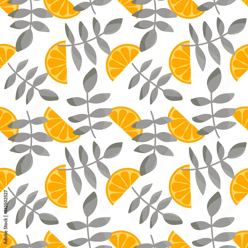 Summer fruit seamless oranges pattern for fabrics and textiles and packaging and linens and kids and wrapping paper