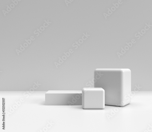 mock up of pedestal podium display stage for product cosmetic
